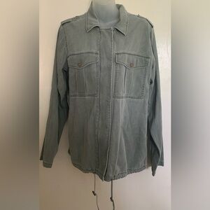 EXPRESS Military Soft Twill 2-Pocket Jacket Women Size M
